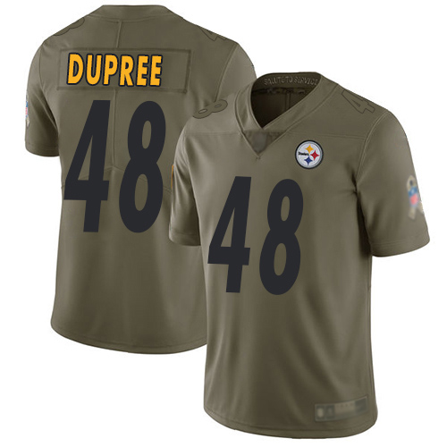 Youth Pittsburgh Steelers Football #48 Limited Olive Bud Dupree 2017 Salute to Service Nike NFL Jersey